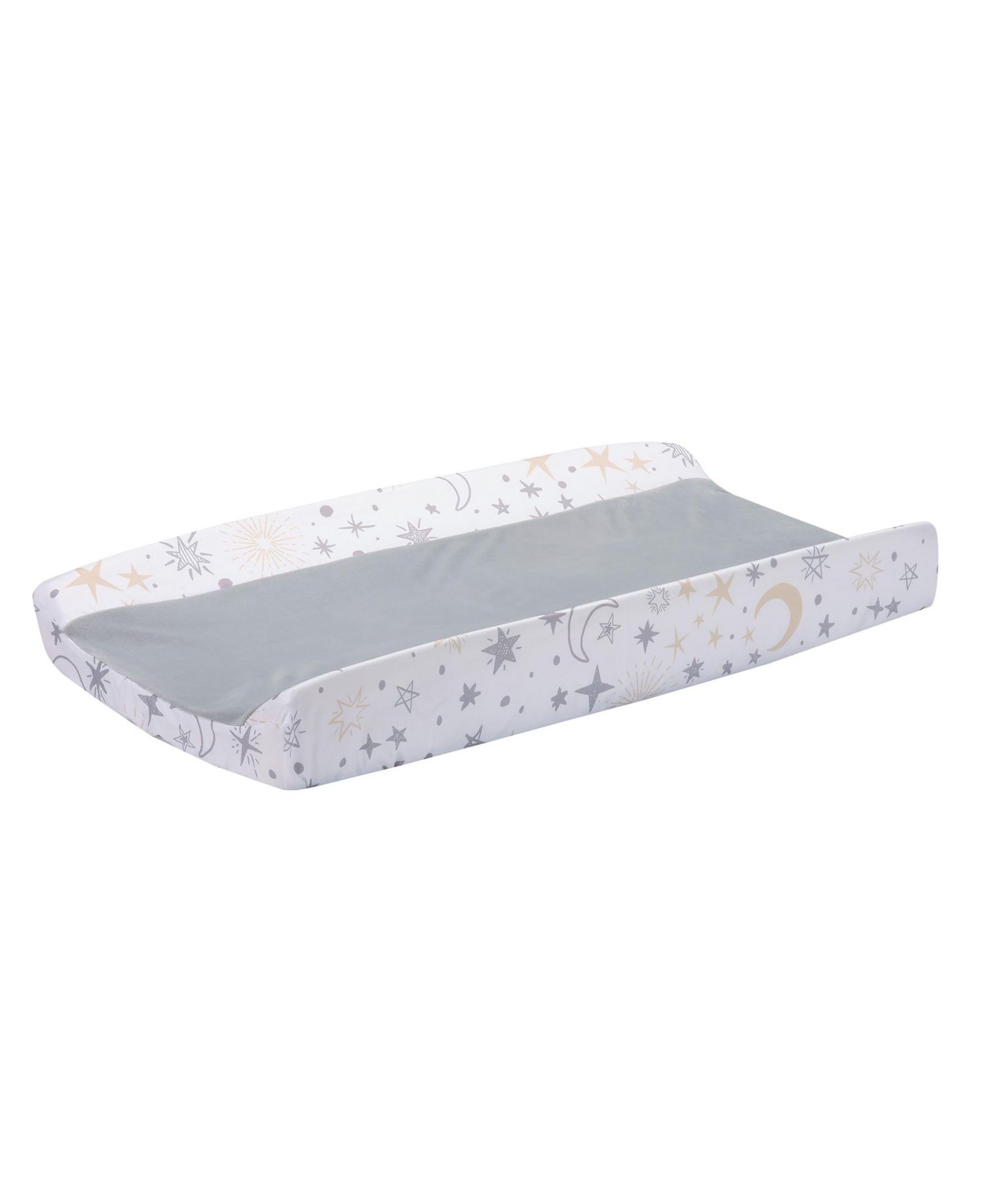 Baby Lambs and Ivy Goodnight Moon White/Gray Changing Pad Cover - Moons/Stars