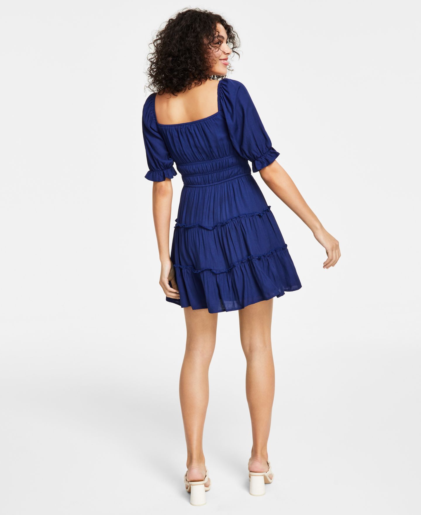 Женское платье Trixxi Juniors' Tiered Fit & Flare, цвет: Тёмно-синий — фото 2
