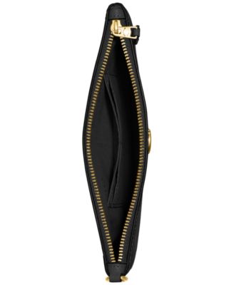 Polished Pebble Leather Small Zip-Top Wristlet