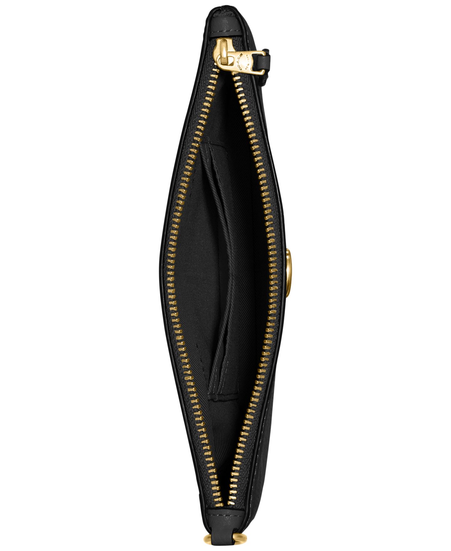 Женский кошелёк COACH Essential Small Pebble Leather Wristlet, цвет: Латунный / Чёрный — фото 3