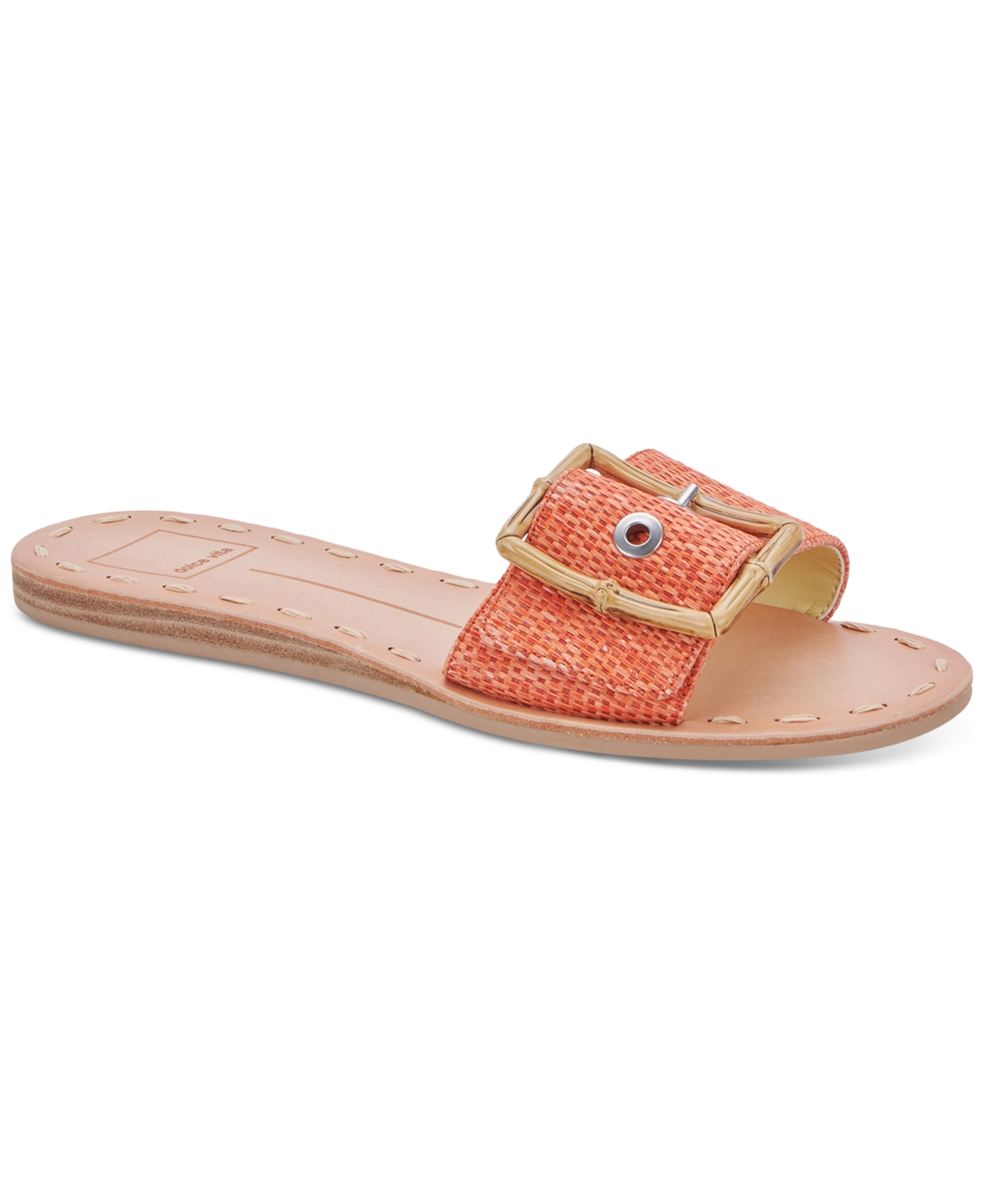 Dolce Vita Dasa Slide Sandal In Orange Raffia