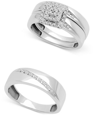 Diamond His Hers Wedding Set Collection In 14k White Gold