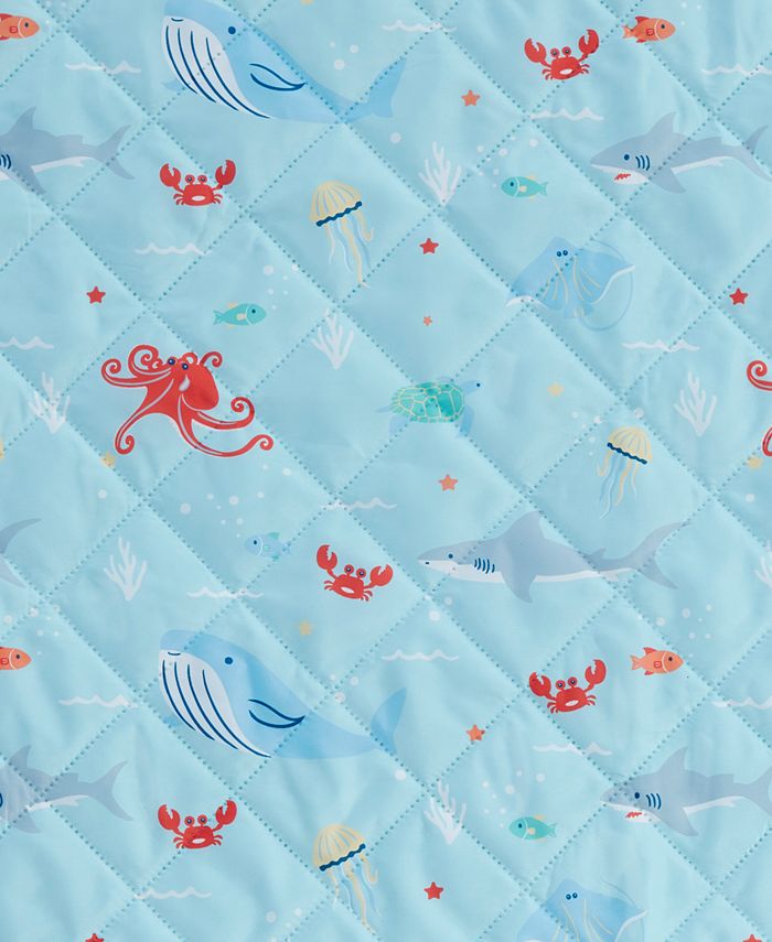 JLA Home Friendly Sea Printed Picnic Blanket & Tote Set, 50" x 60