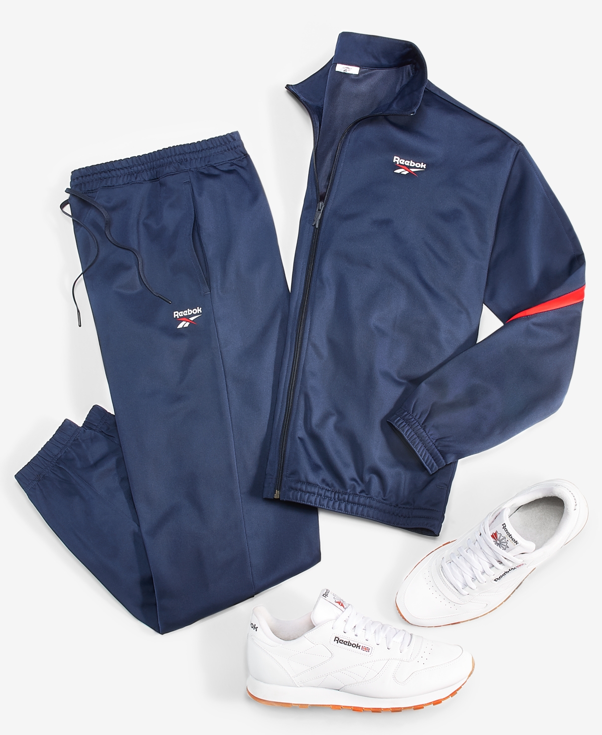 Reebok Men's Identity Vector Zip-Front Track Jacket - Red / White