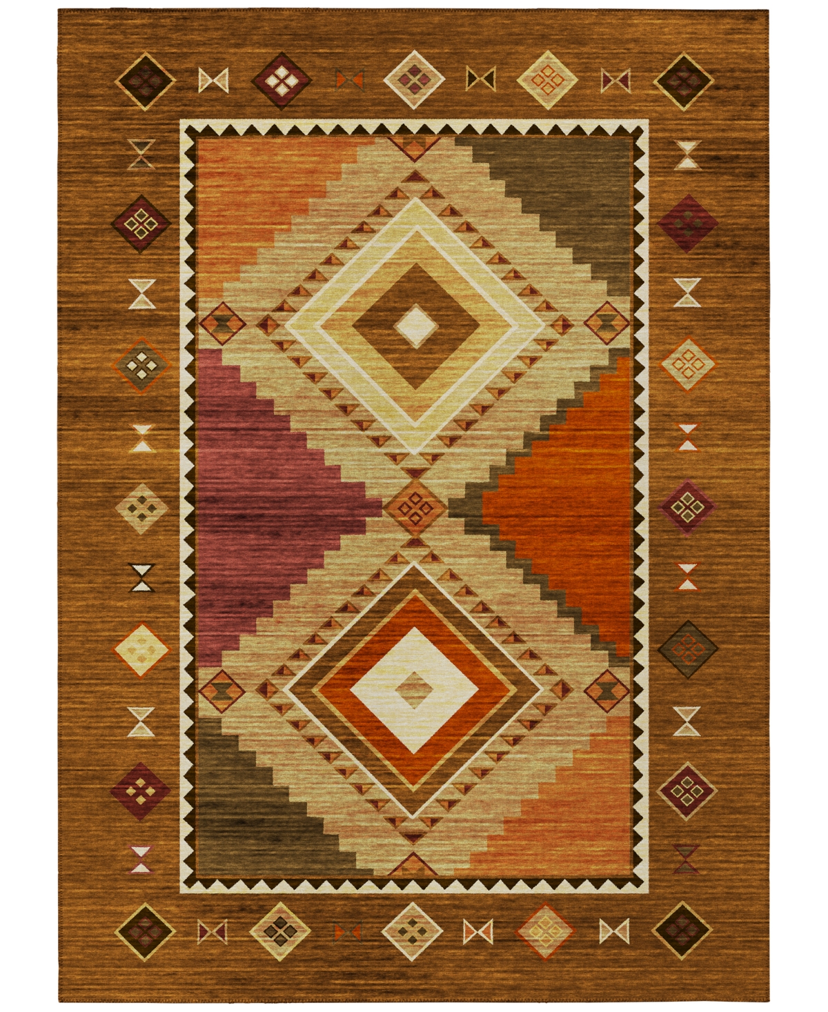 D Style Phoenix Ph2 2'6" X 3'10" Area Rug In Walnut