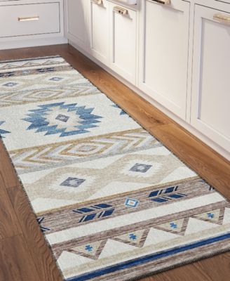 Phoenix Washable PH3 2'3" x 7'6" Runner Area Rug