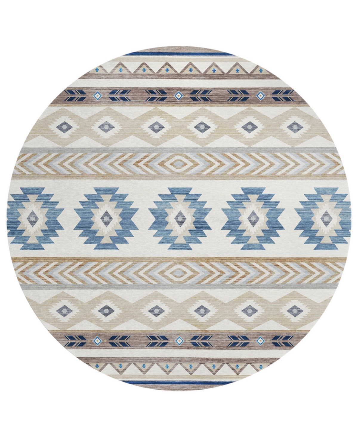D Style Phoenix Ph3 8' X 8' Round Area Rug In Ivory
