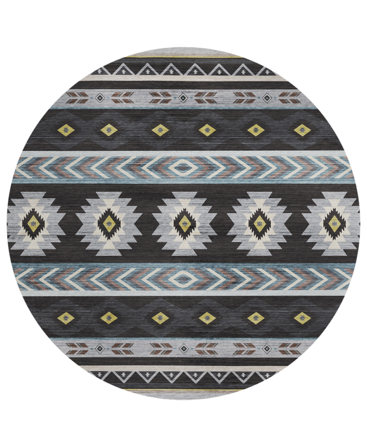 D Style Havasu Hvu3 8' X 8' Round Area Rug In Black