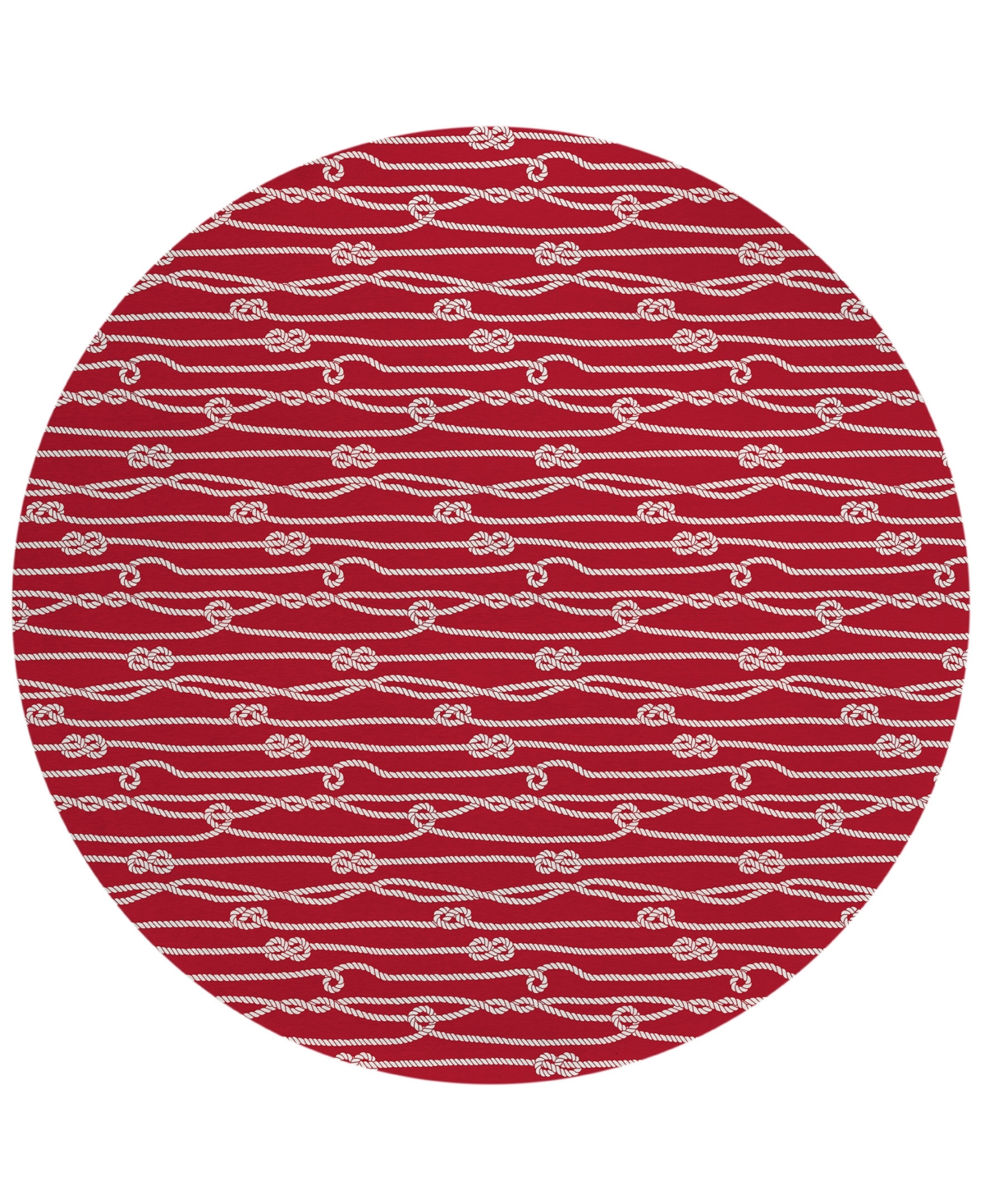 D Style Waterfront Wrf7 8' X 8' Round Area Rug In Red