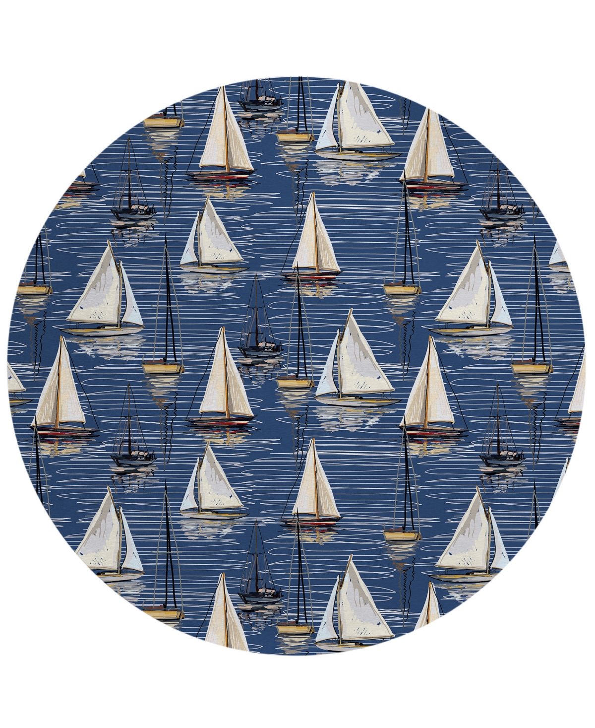 D Style Harbor Ha8 8' X 8' Round Area Rug In Navy