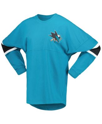 Women's Teal San Jose Sharks Jersey Long Sleeve T-shirt