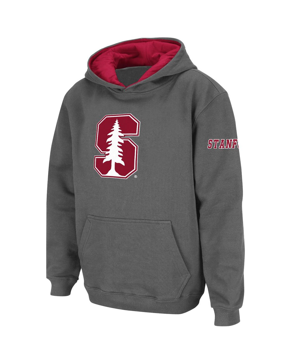 Colosseum Big Boys  Charcoal Stanford Cardinal Big Logo Pullover Hoodie In Charcoal