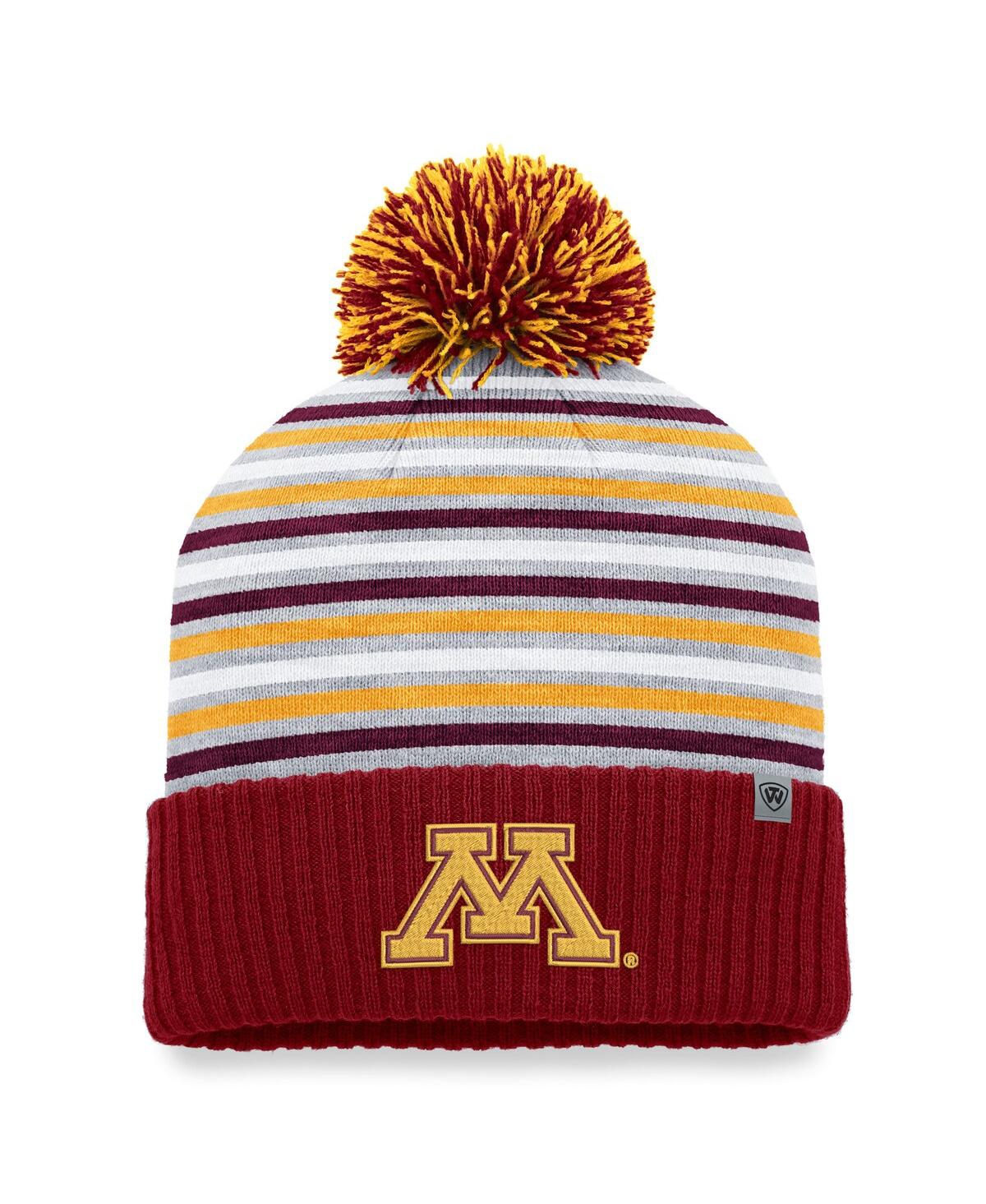Shop Top Of The World Men's  Maroon Minnesota Golden Gophers Dash Cuffed Knit Hat With Pom