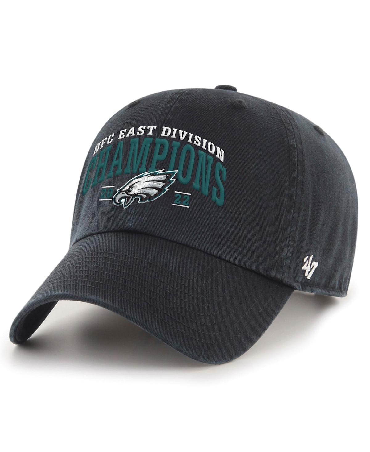 47 Brand Men's ' Black Philadelphia Eagles 2022 Nfc East Division Champions Clean Up Adjustable Hat