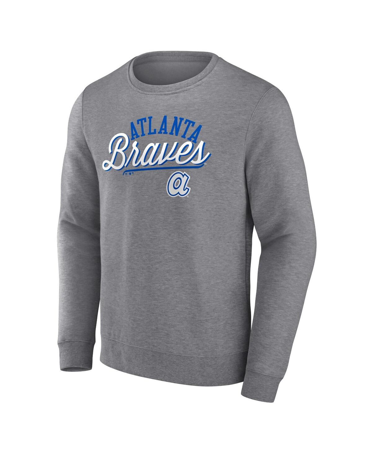 Shop Fanatics Men's Heather Gray  Atlanta Braves Simplicity Pullover Sweatshirt