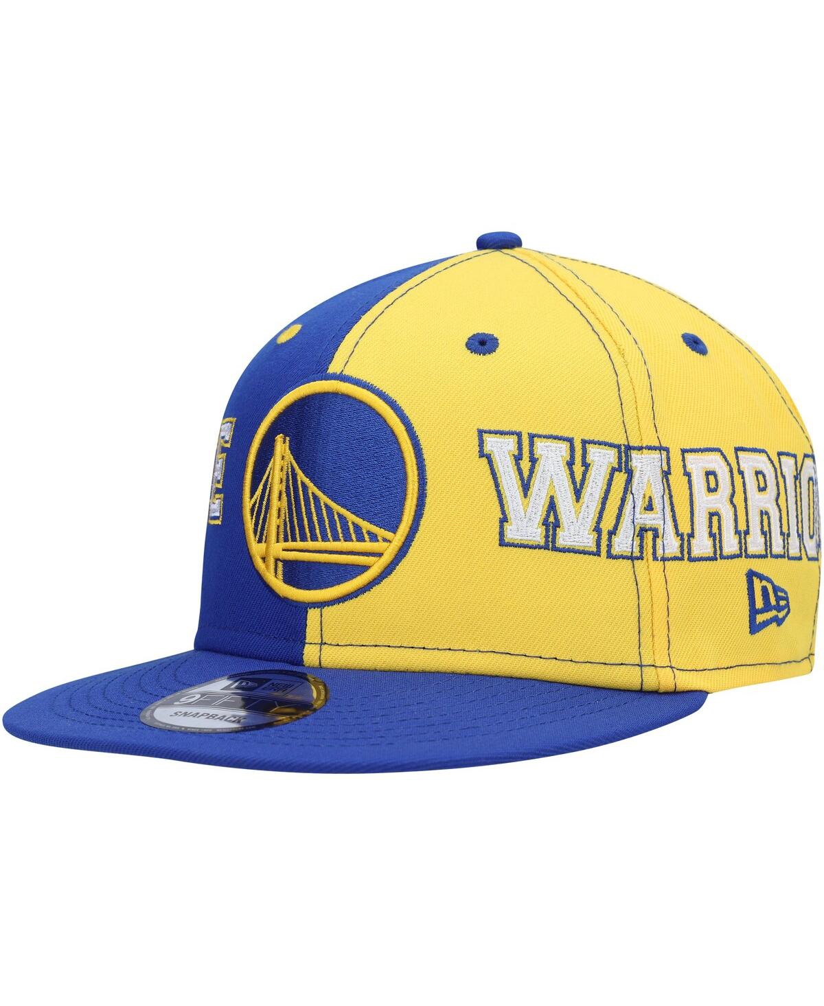 Men's New Era Gold Golden State Warriors Team Split 9Fifty Snapback Hat - Gold