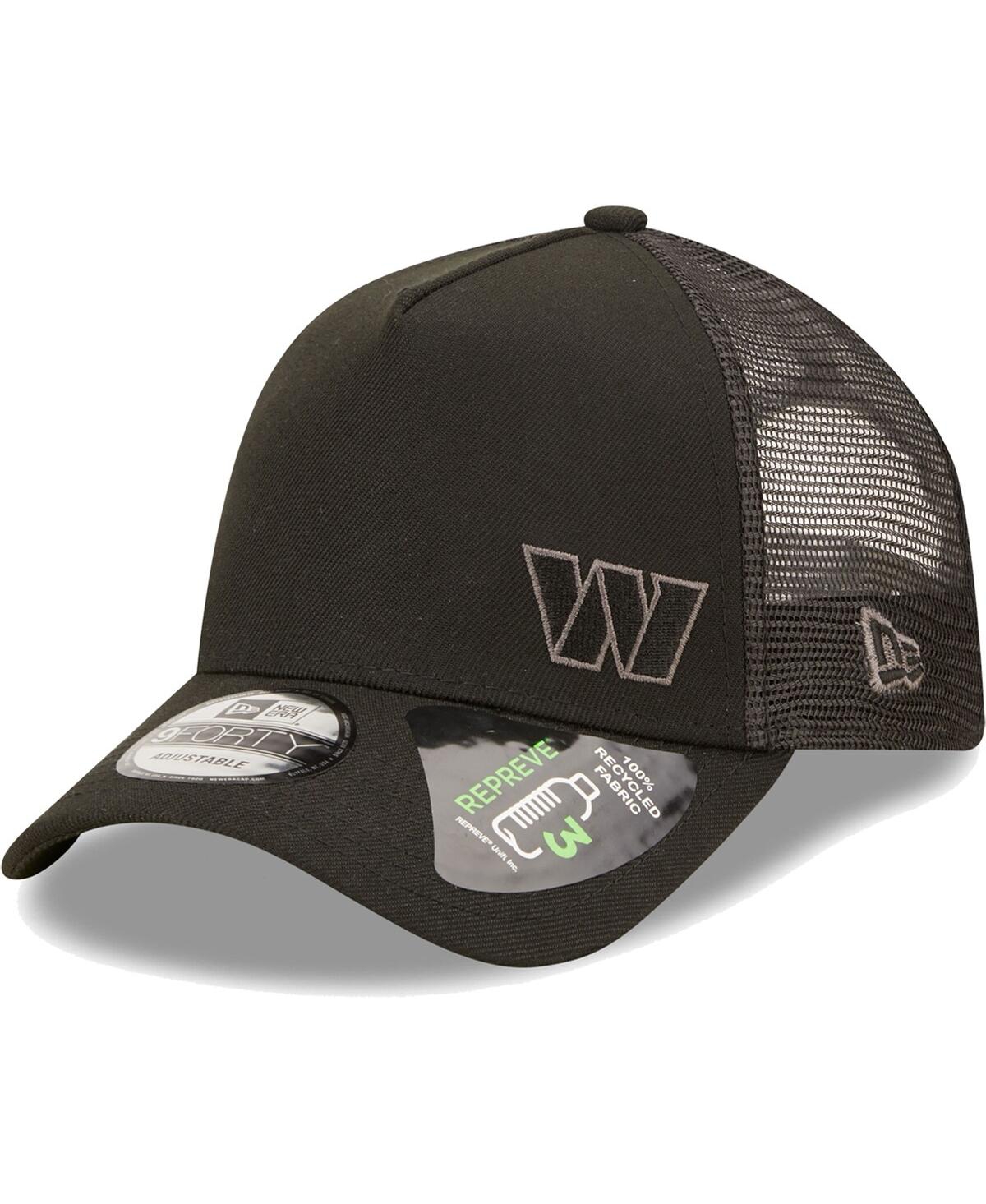 New Era Men's  Black Washington Commanders A-frame Trucker 9forty Snapback Hat