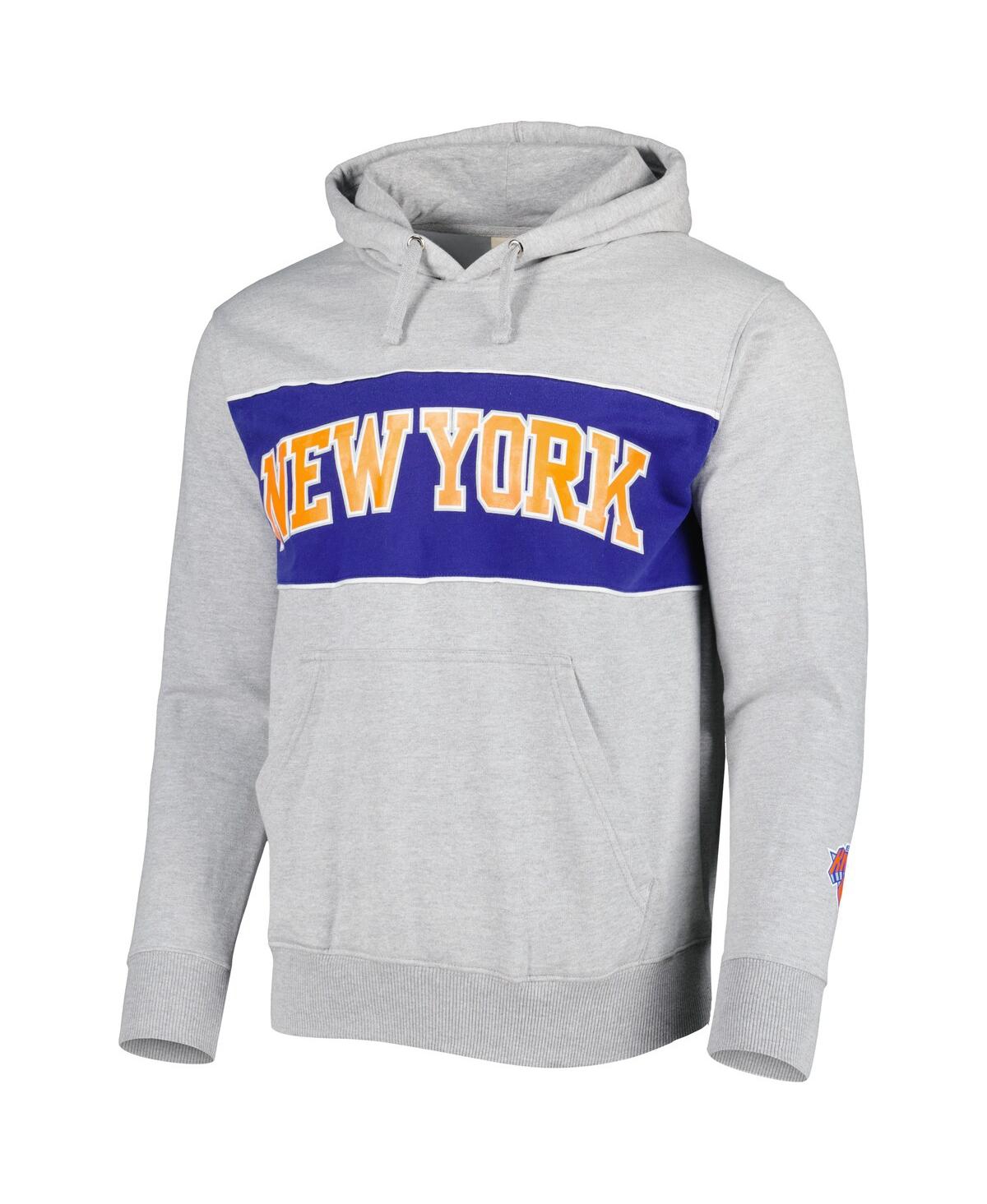 Shop Fanatics Men's  Heather Gray New York Knicks Wordmark French Terry Pullover Hoodie