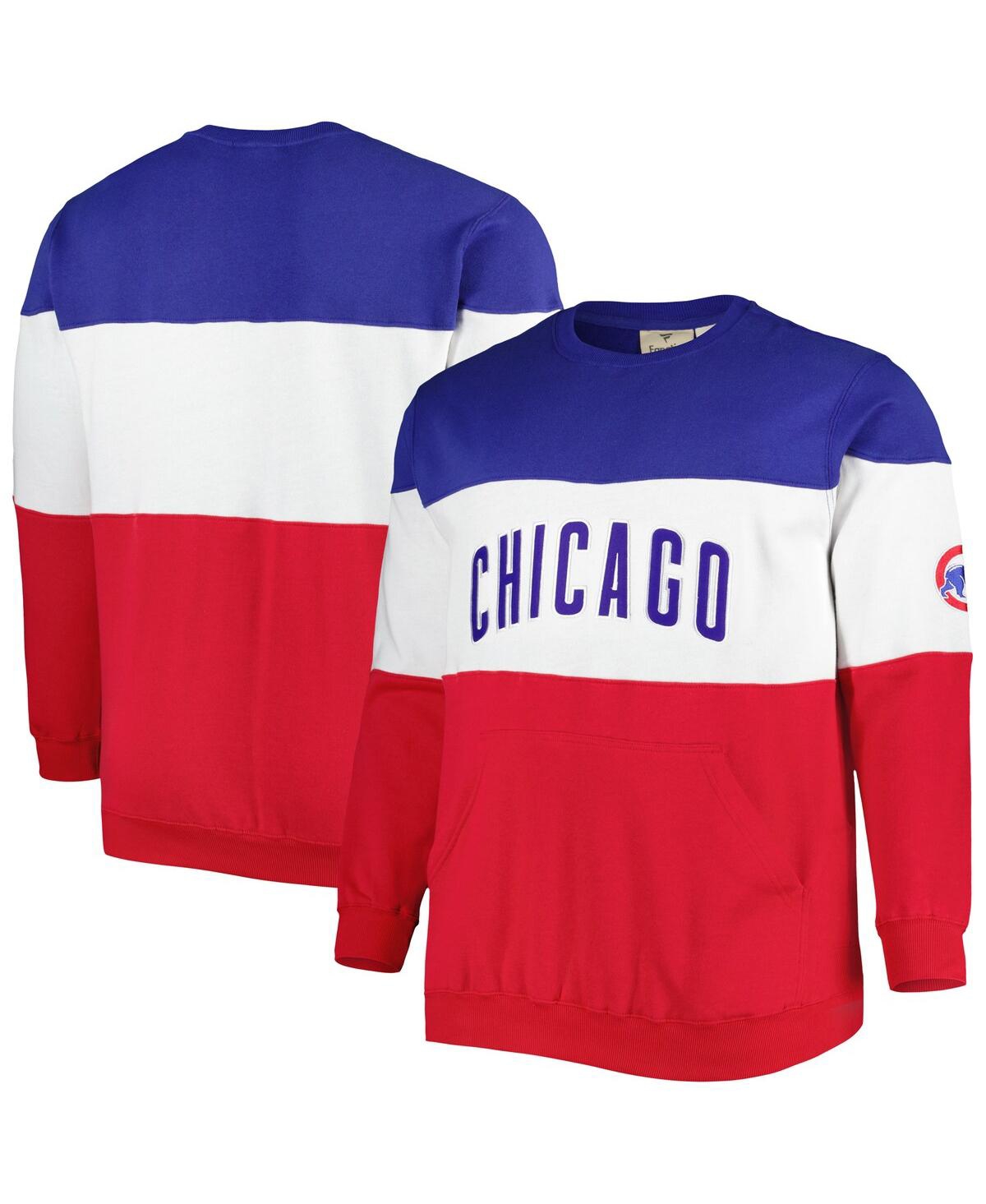 Profile Men's Royal, Red Chicago Cubs Big and Tall Pullover Sweatshirt Royal,Red
