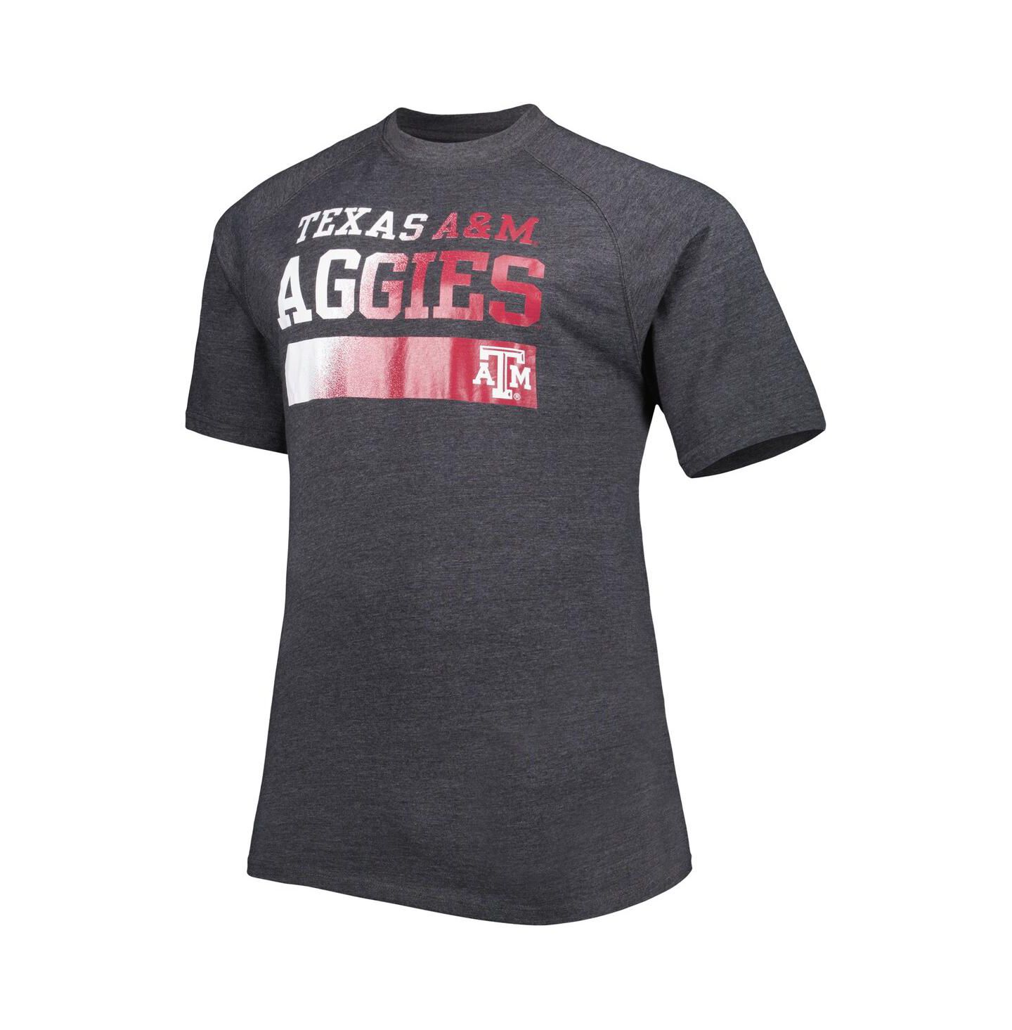 Мужская футболка Profile Charcoal Texas A&M Aggies Big and Tall Raglan — фото 2