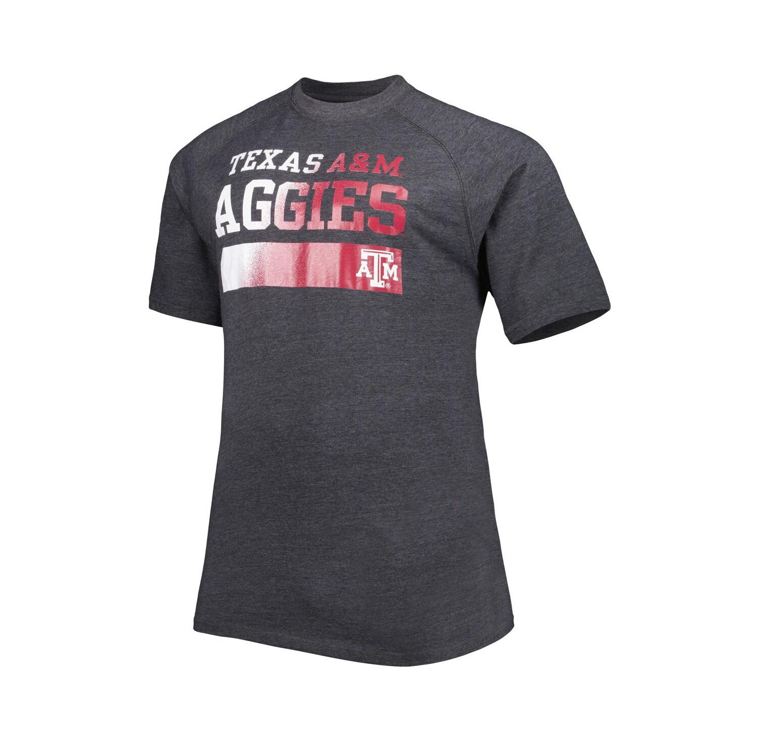 Men's Charcoal Texas A&M Aggies Big and Tall Raglan T-Shirt