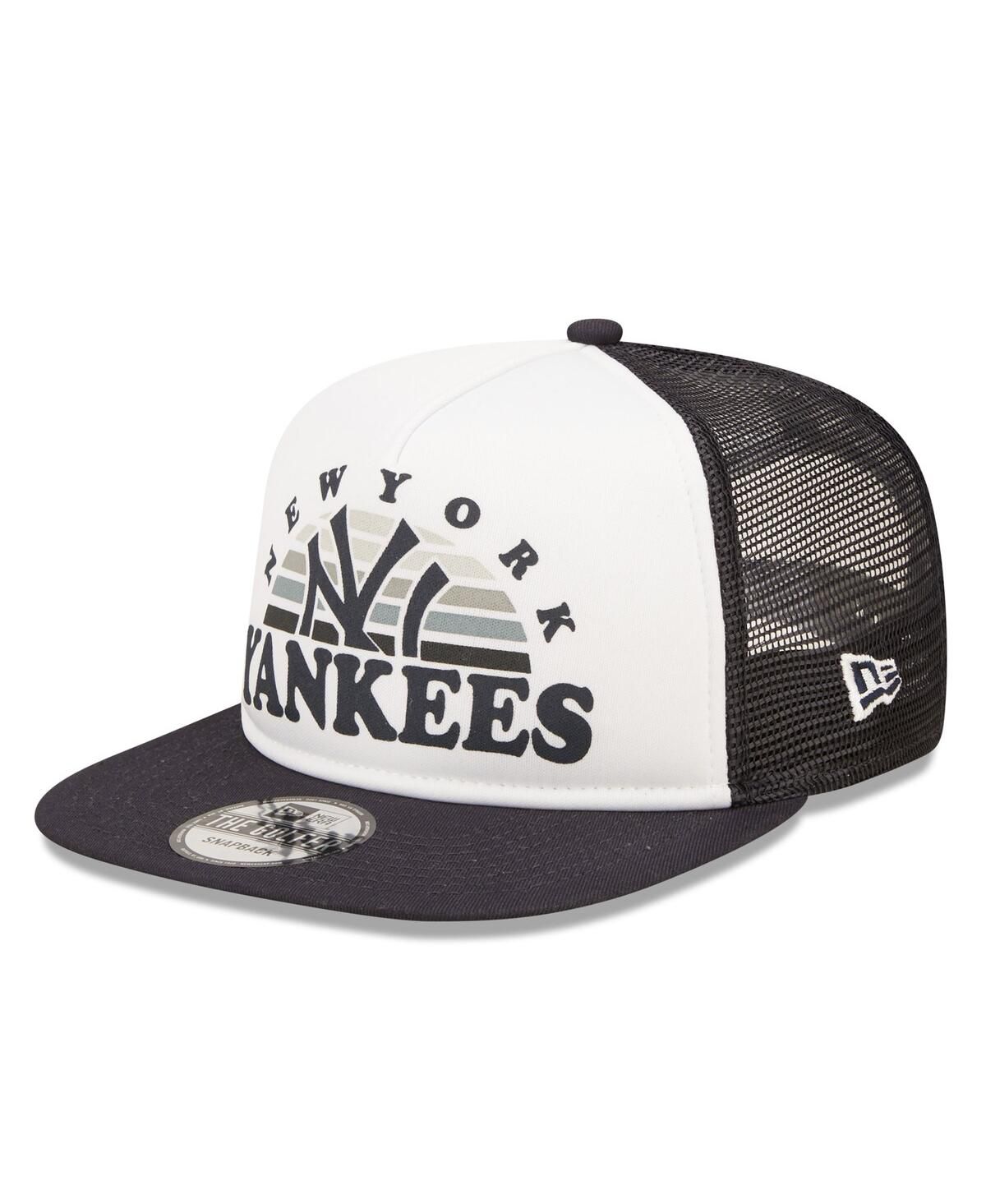 Мужская белая темно-синяя кепка New York Yankees Gradient Golfer 9Fifty Snapback