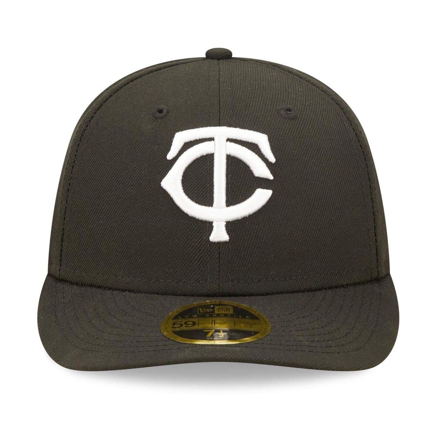 Мужская кепка New Era Minnesota Twins Black and White Low Profile 59FIFTY Fitted Hat — фото 2