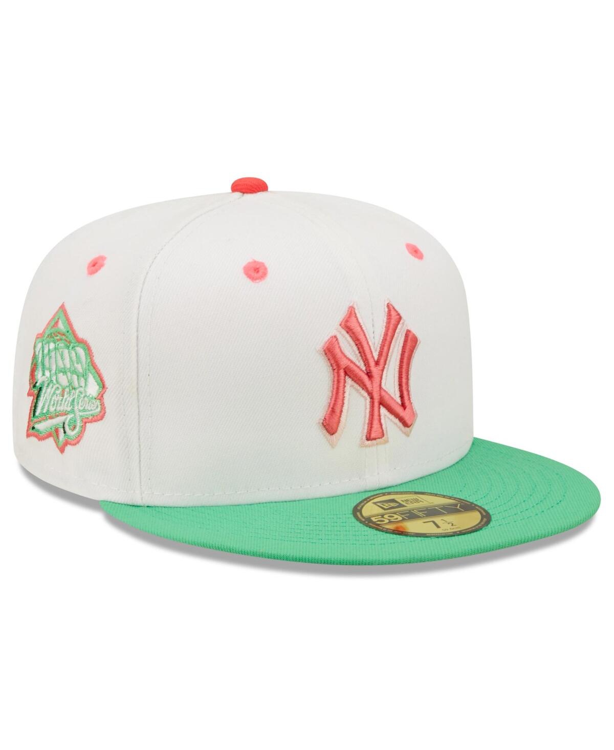 Shop New Era Men's  White, Green New York Yankees 1999 World Series Watermelon Lolli 59fifty Fitted Hat In White,green