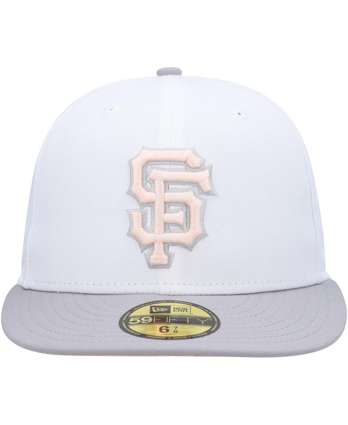 NEW ERA MEN'S NEW ERA WHITE, GRAY SAN FRANCISCO GIANTS 2002 WORLD SERIES SIDE PATCH UNDERVISOR 59FIFTY FITTE 