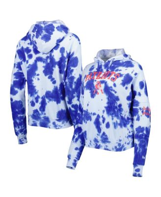 Women's Royal New England Patriots Cloud Dye Fleece Pullover Hoodie