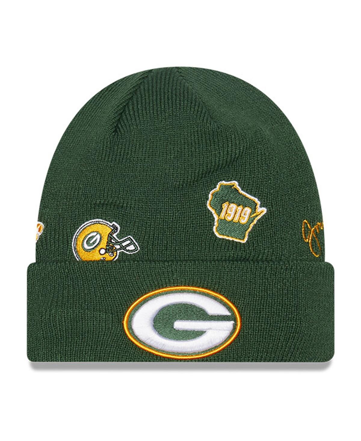 Shop New Era Big Boys  Green Green Bay Packers Identity Cuffed Knit Hat