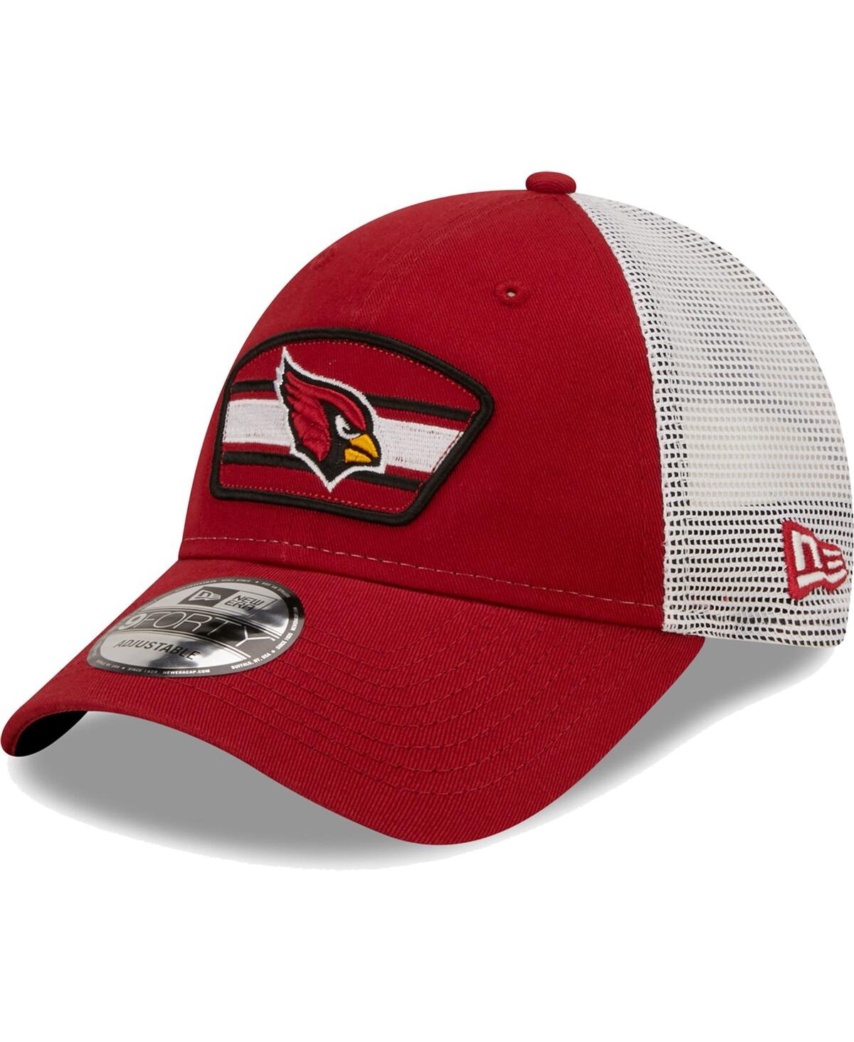 Men's New Era White Arizona Cardinals Logo Patch Trucker 9FORTY Snapback Hat - White