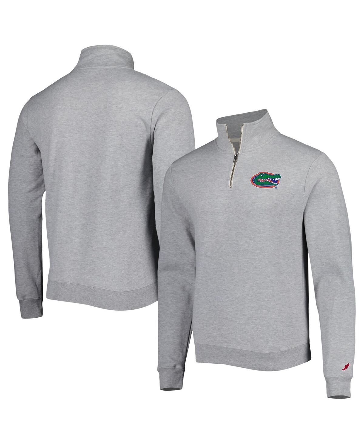 League Collegiate Wear Men's Heather Gray Florida Gators Stack Essential Fleece Quarter-zip Sweatshirt