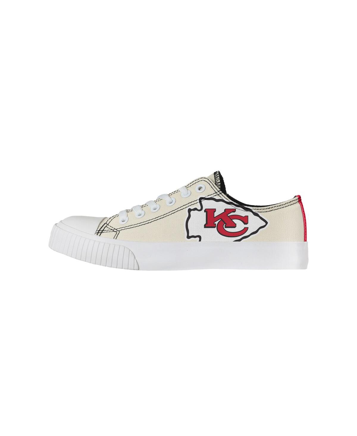Women's Foco Cream Kansas City Chiefs Low Top Canvas Shoes - Cream