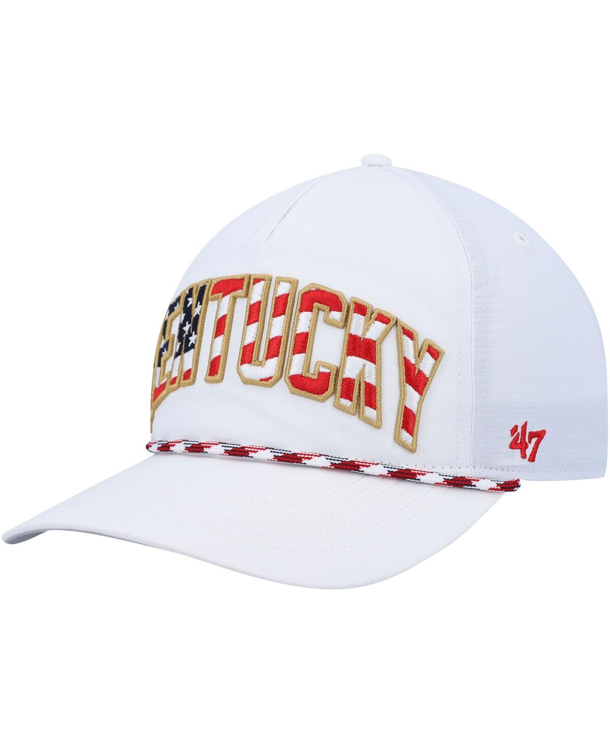 47 Brand Men's '47 White Michigan Wolverines Stars And Stripes Flag Flutter Hitch Snapback Hat