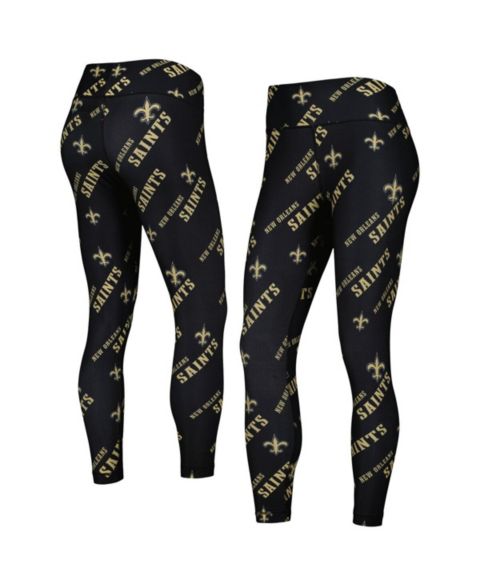 Женские леггинсы Concepts Sport Black New Orleans Saints Breakthrough Allover Print