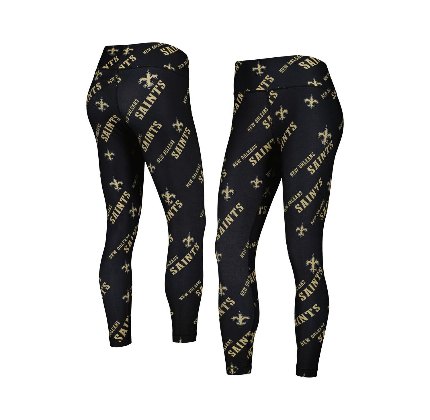 Women's Black New Orleans Saints Breakthrough Allover Print Leggings