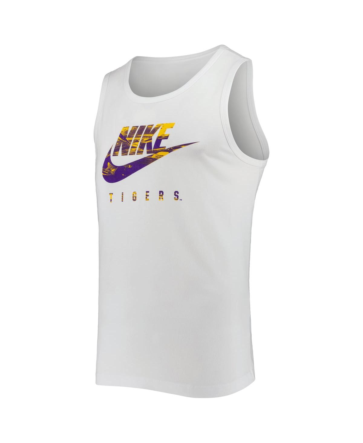 Shop Nike Men's  White Lsu Tigers Spring Break Futura Performance Tank Top