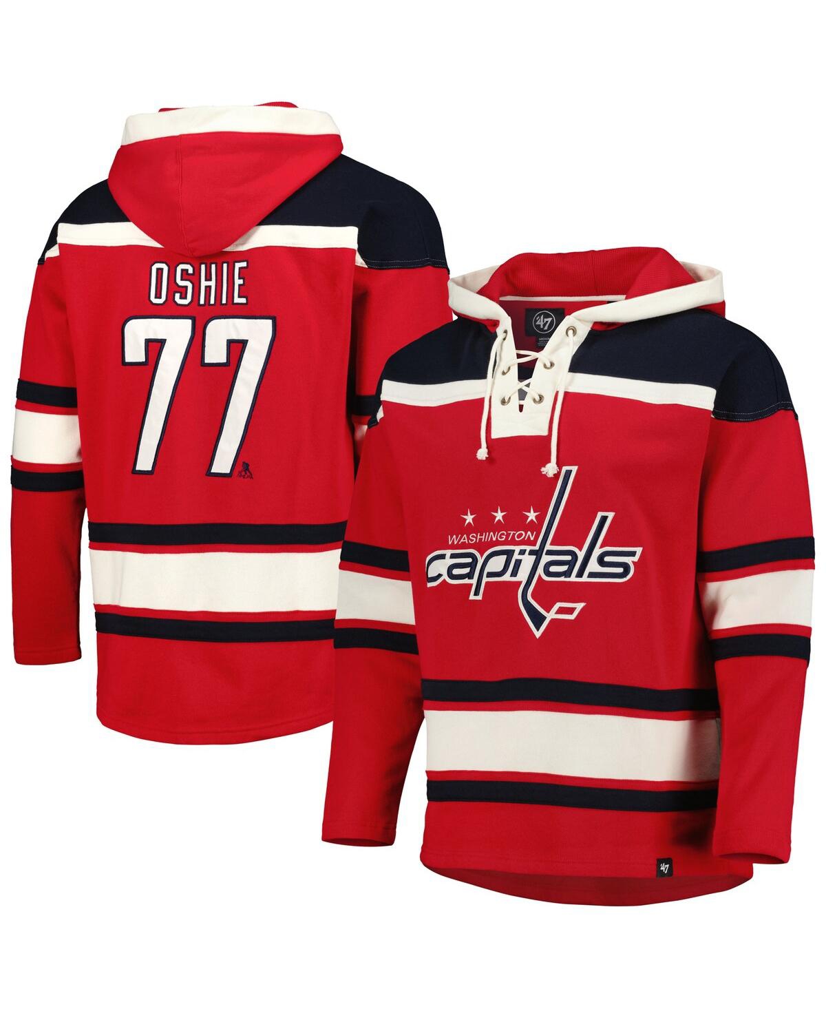 47 Brand Men's ' Tj Oshie Red Washington Capitals Player Lacer Pullover Hoodie