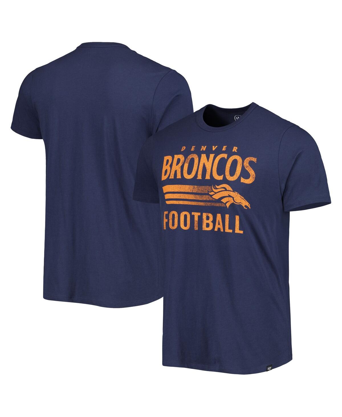 47 Brand Men's ' Navy Denver Broncos Wordmark Rider Franklin T-shirt