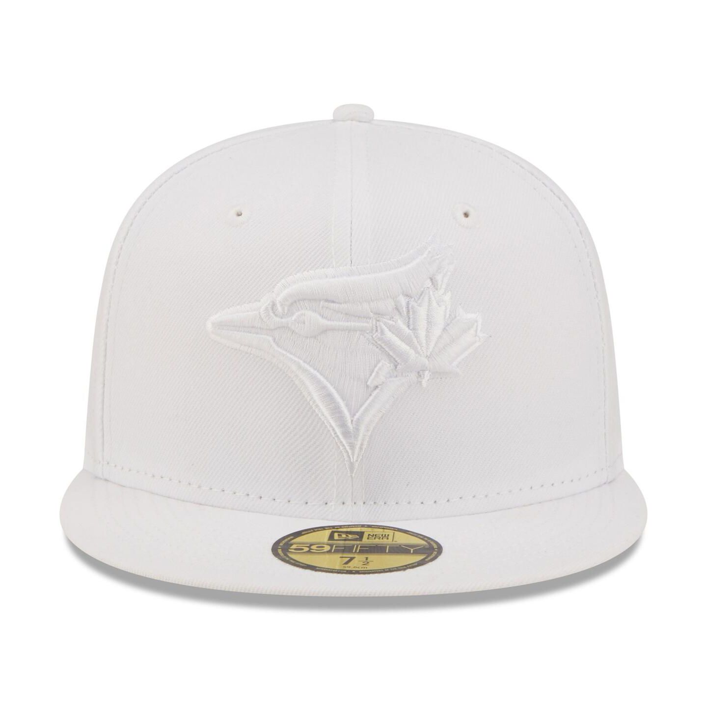 Мужская кепка New Era Toronto Blue Jays White on White 59FIFTY Fitted Hat — фото 2