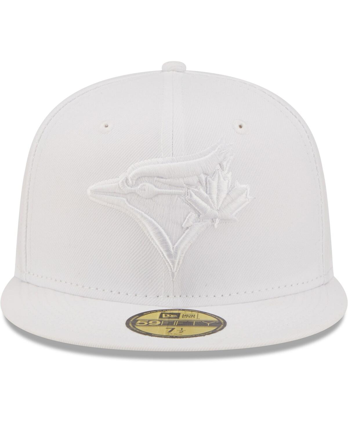 New Era Toronto Blue Jays White On White 59fifty Fitted Hat In White