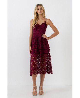 Women's Lace Cami Midi Dress