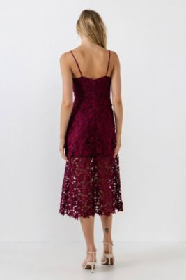 Women's Lace Cami Midi Dress