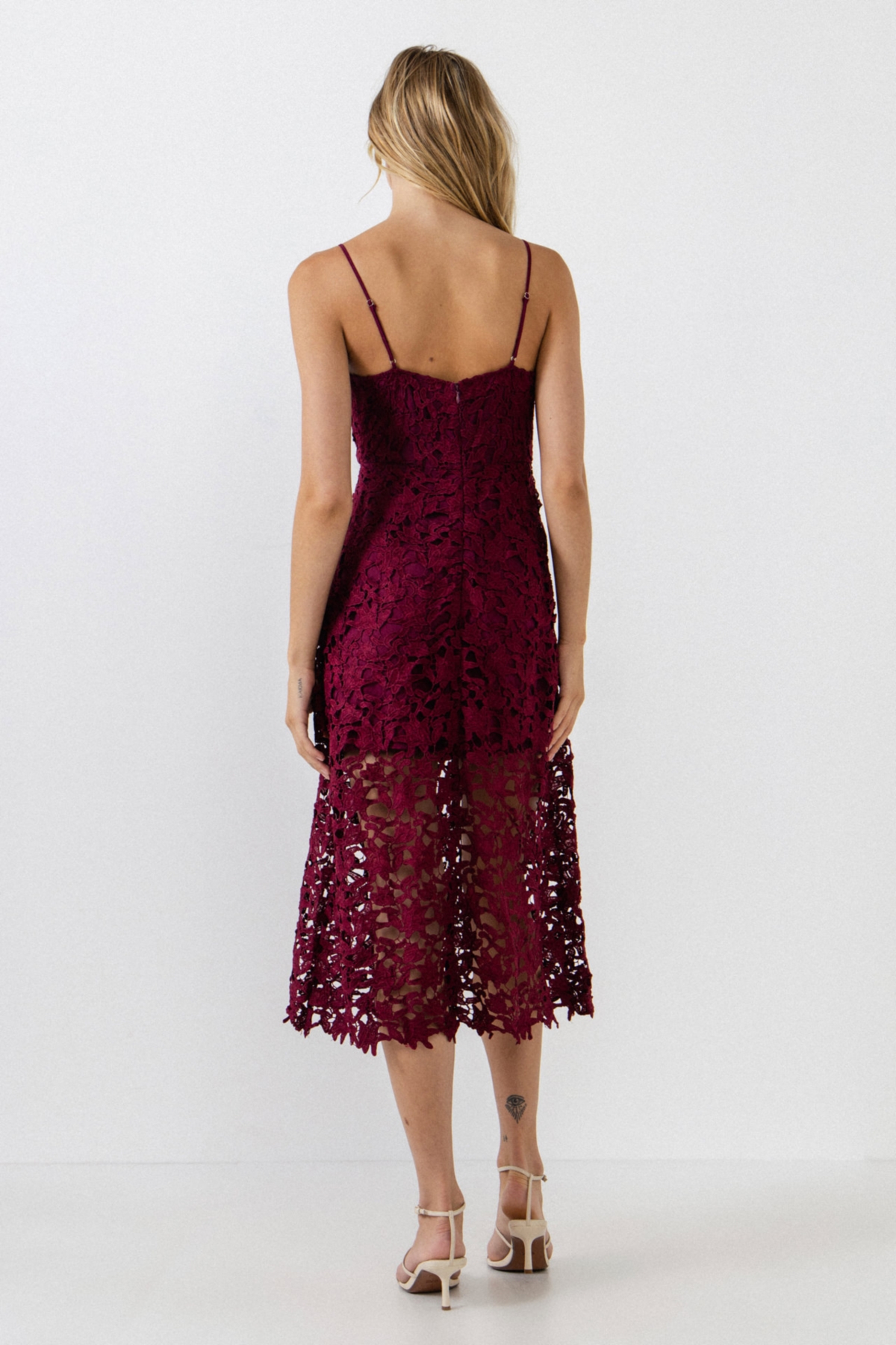 endless rose Women's Lace Cami Midi Dress