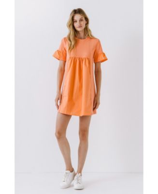 english factory solid mini dress English Factory Women's Puff Sleeve Flare Mini Dress, Green, XS at Amazon  Women's Clothing store