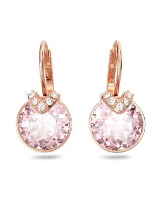 Crystal Round Cut Bella V Drop Earrings