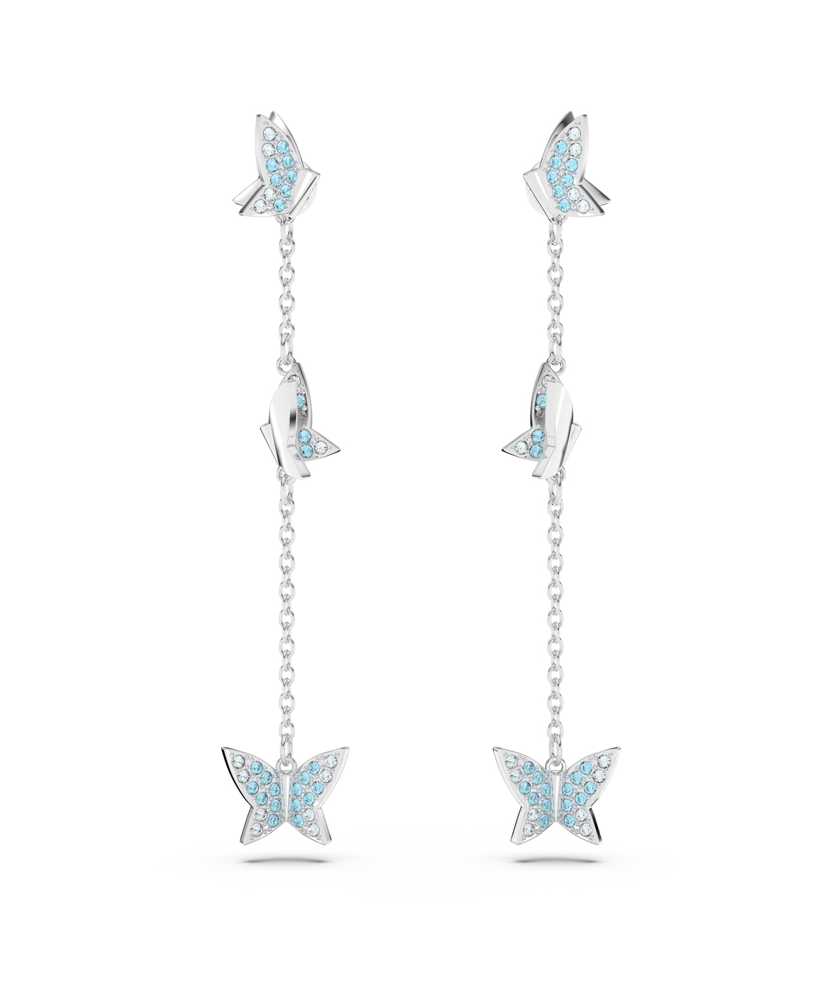 Shop Swarovski Crystal Butterfly Lilia Drop Earrings In Blue