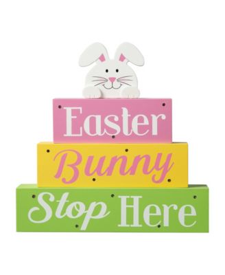 12" L Easter LED Lighted Wooden Bunny Block Word Sign