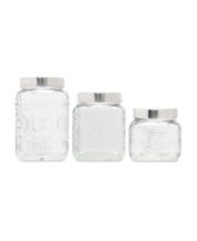 TRINITY Small Glass Canisters w/Bamboo Lid - Set of 3